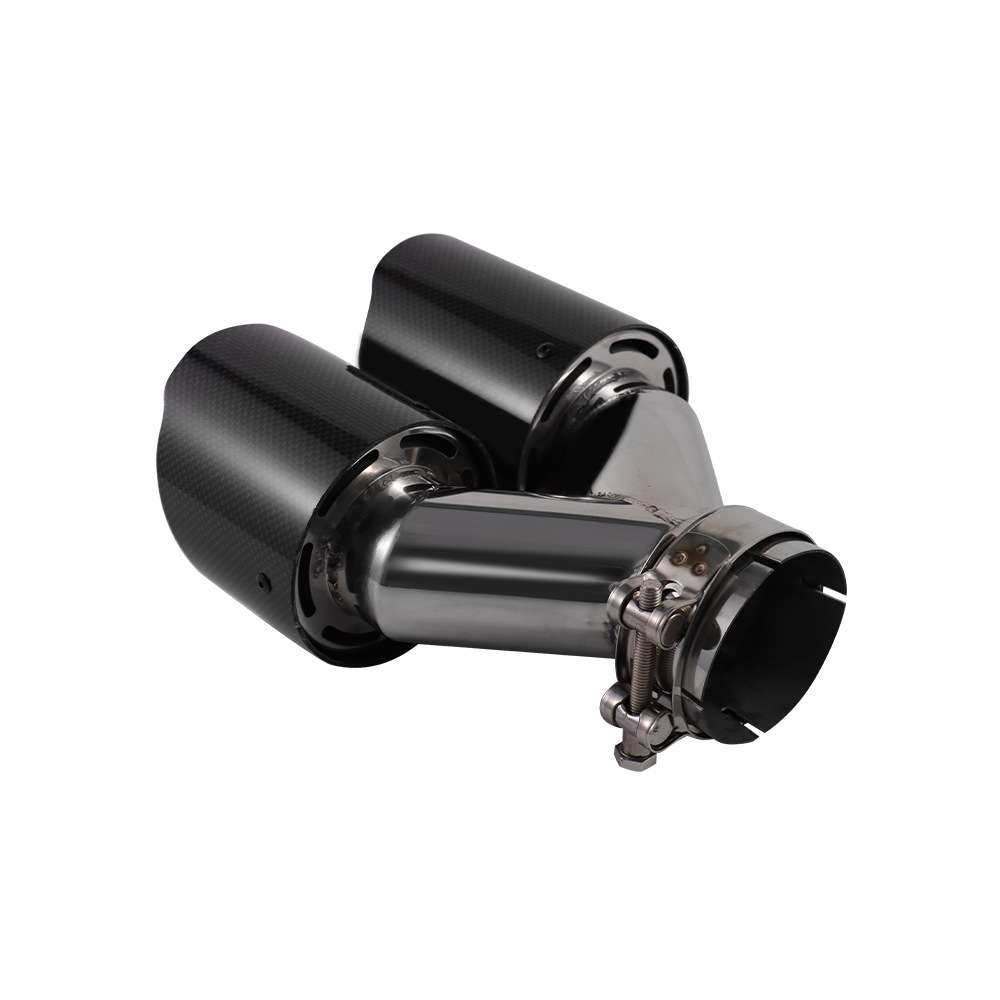 厂家直销一出二碳纹个性尾喉排气管汽车改装配件不锈钢新款黑