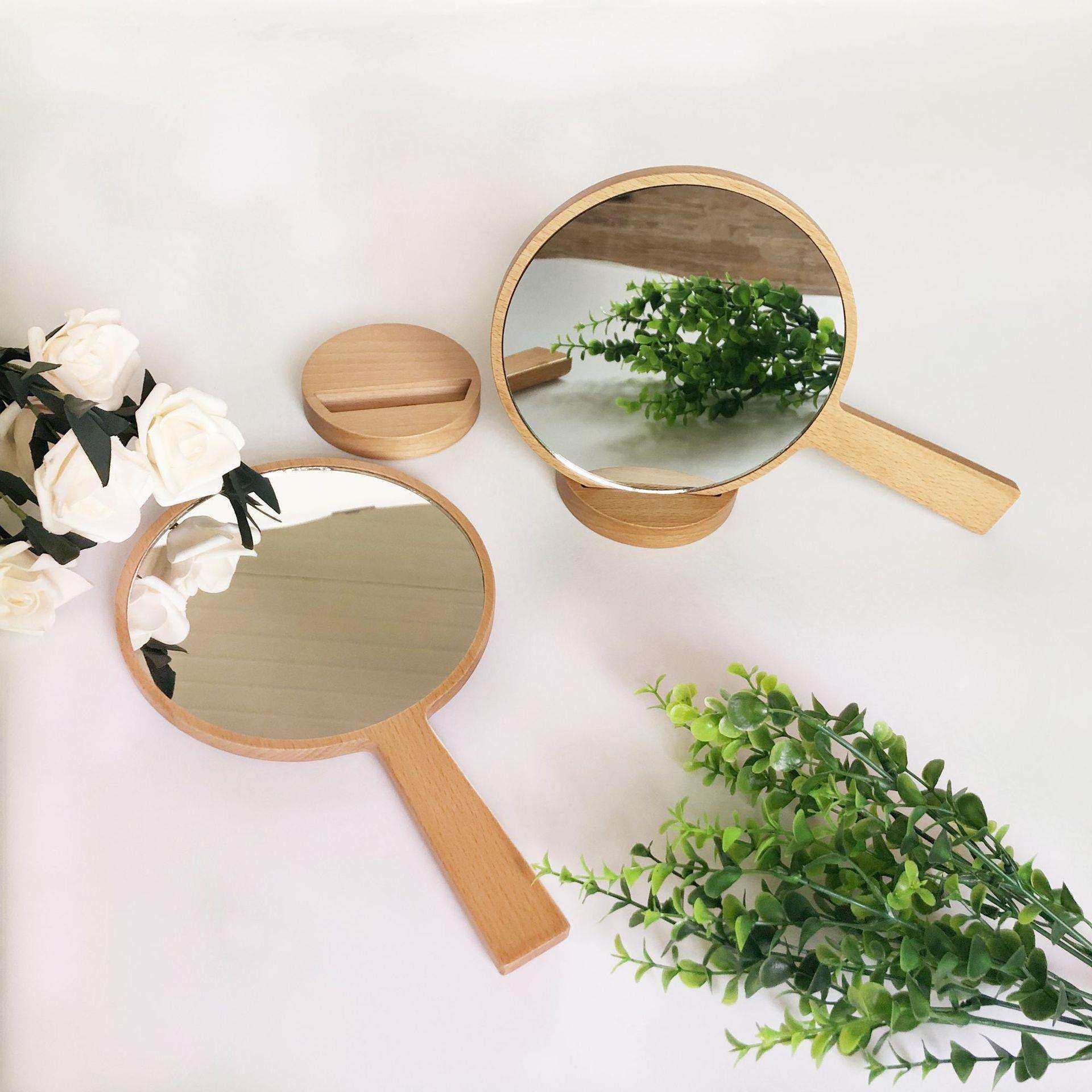 台式镜子 榉木手持手柄镜子 带底座支架 木质化妆镜 实木高清镜子,农机/农具/农膜,播种栽苗器/地膜机,淘宝优惠券,粉丝福利购,淘宝优惠卷