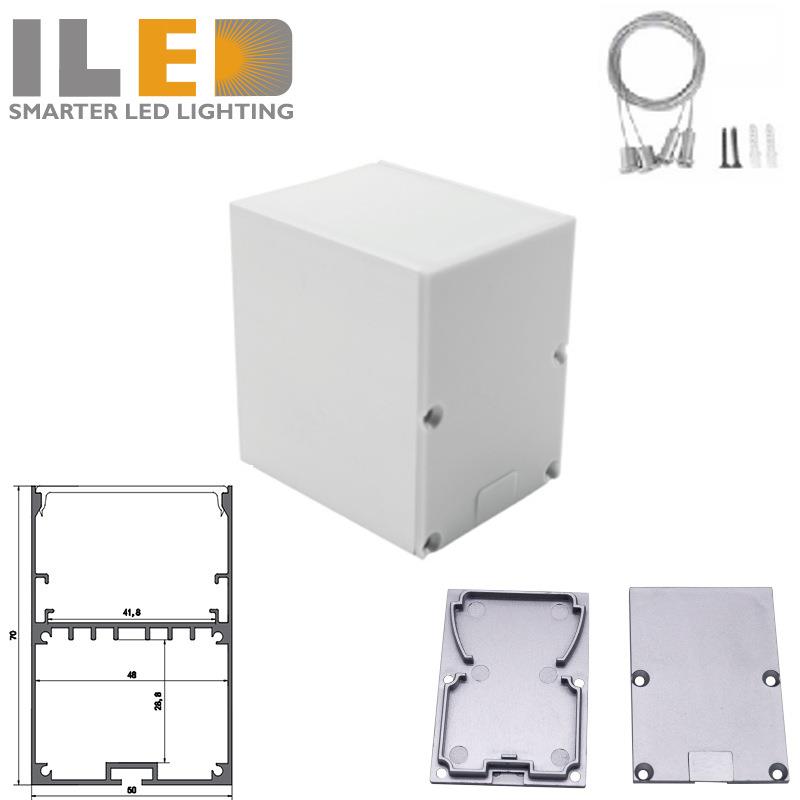 工厂直供线条灯铝型材办公照明吊线灯双层内置电源PC面罩LED吊灯