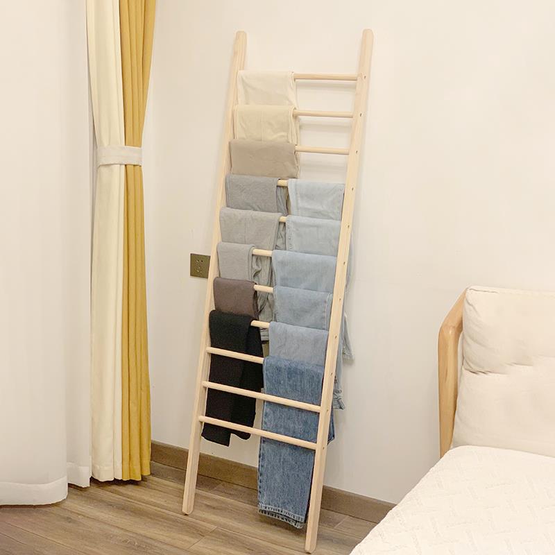 裤架卧室实木落地式架子北欧放神器多功能多层收纳挂裤置物架裤子