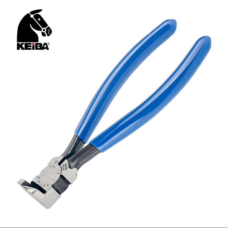 KEIBA马牌进口塑料水口钳 90°角斜嘴钳 PL-796 平口剪切钳 140mm
