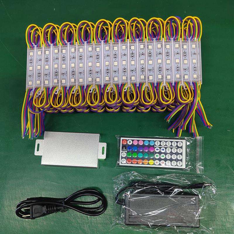 led广告模组5050RGB套装灯组rgb橱窗灯防水红外遥控模组直供跨境