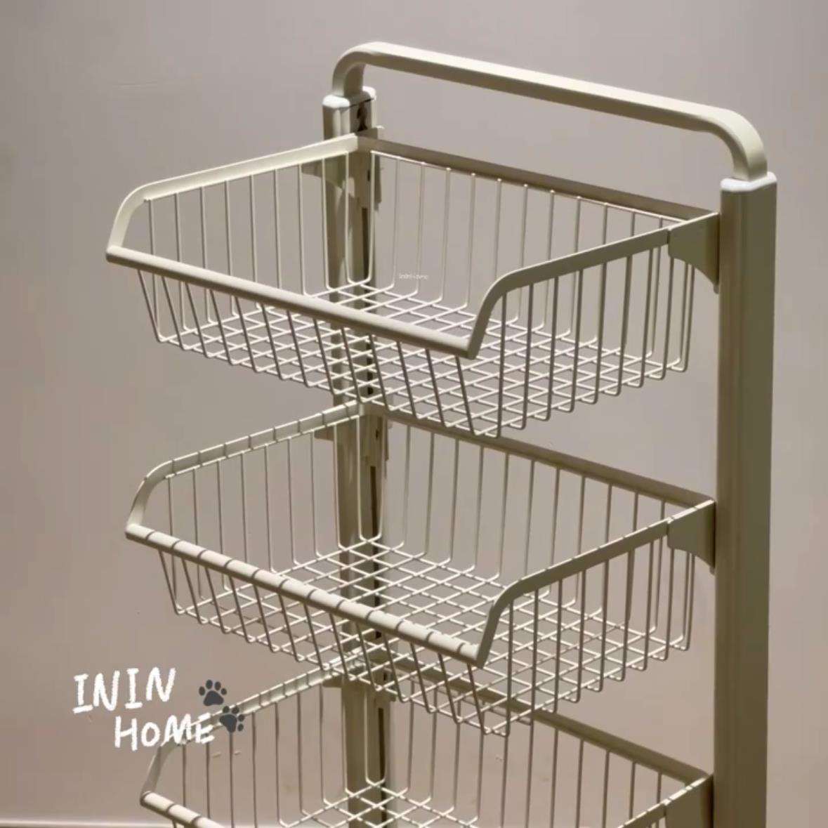 白色系厨房家用好物水果架置物架小推车蔬菜架多层家居储物架落地