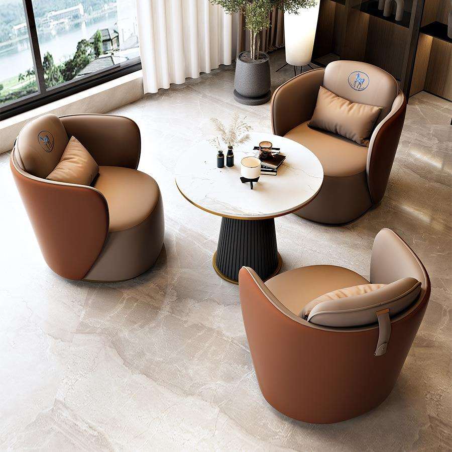 售楼部接待洽谈沙发轻奢酒店服装店休息区办公室会客商务一桌四椅