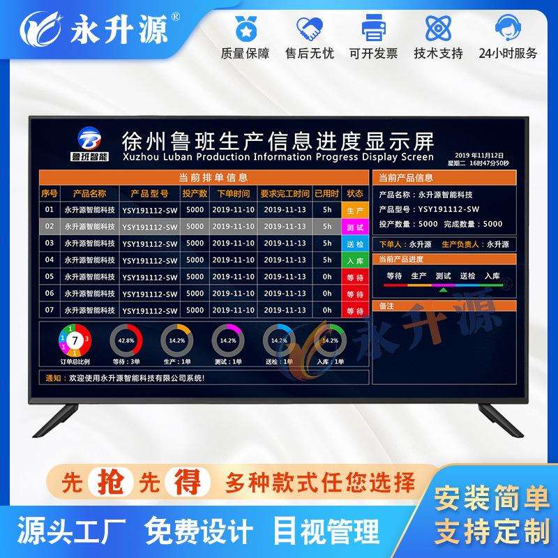 MES系统工厂车间液晶管理电子看板订单产单信息屏后台管理
