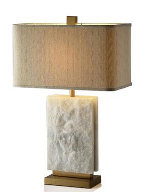跨境后现代创意天然白色大理石客厅台灯美式酒店客厅设计师床头台