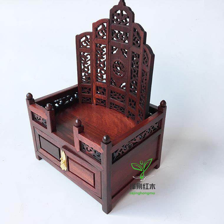 红实木雕工艺品中式仿古明清微缩微型家具模型红酸枝梳妆台小摆件