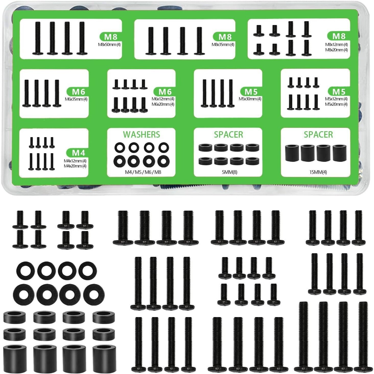 热品68pcs92pcs电视挂壁安装专用螺丝套装M4M5M8电视挂架螺丝