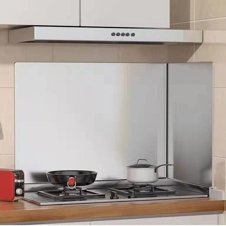 不锈钢厨房挡油板防油贴纸耐高温防油板防火隔板不锈钢挡板隔油板