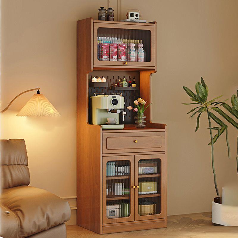 实木餐边柜一体小户型简约厨房收纳储物简易带抽屉靠墙窄型高柜子