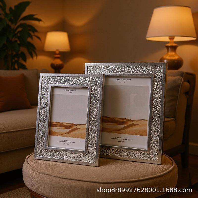 简约璀璨时尚金属相框，玄关软装摆台相框