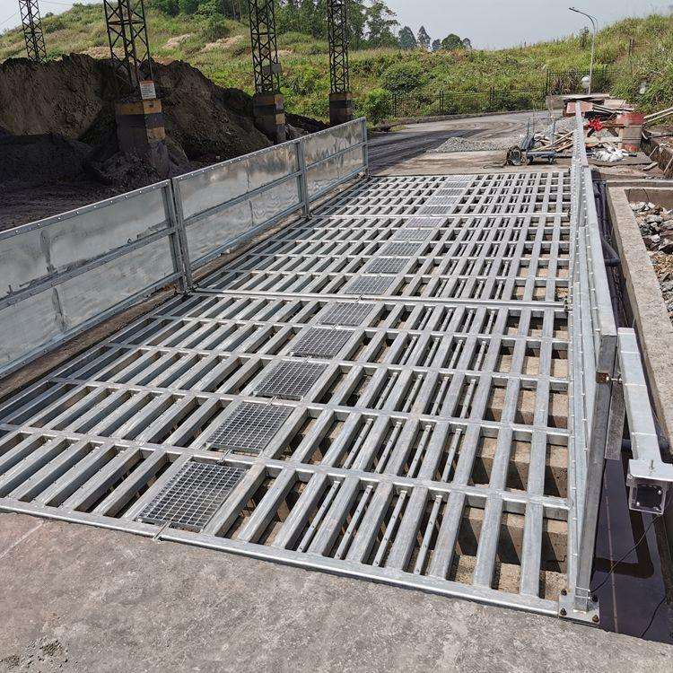 平板式感应建筑工地工程洗车机 高压清洗洗车槽 渣土车辆清洗台