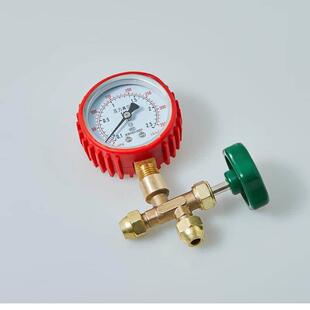 空调压力表氮气保压表60kg打压表6.0Mpa公制接口三通阀带铜螺帽25