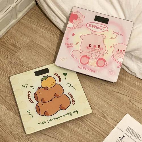 高精度小型体重秤女生宿舍减肥专用家用精准体脂可爱电子称充电式