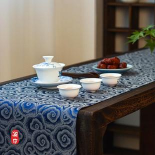 祥云防水茶席桌旗中式 新中式 禅意复古茶几茶台桌布垫子干泡席茶巾