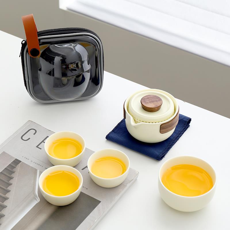 单人快客杯一壶二四杯可携式旅行功夫茶具小套装户外办公泡茶壶茶