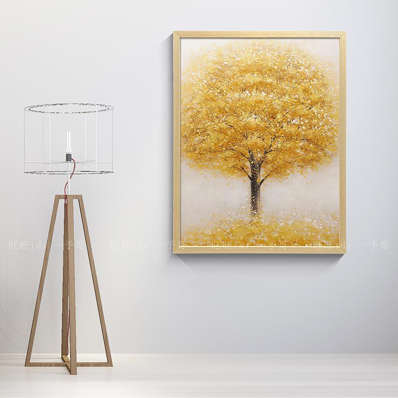 发财树电箱实木框遮挡装饰画摇钱树配电箱盒子消防栓遮挡开门式画