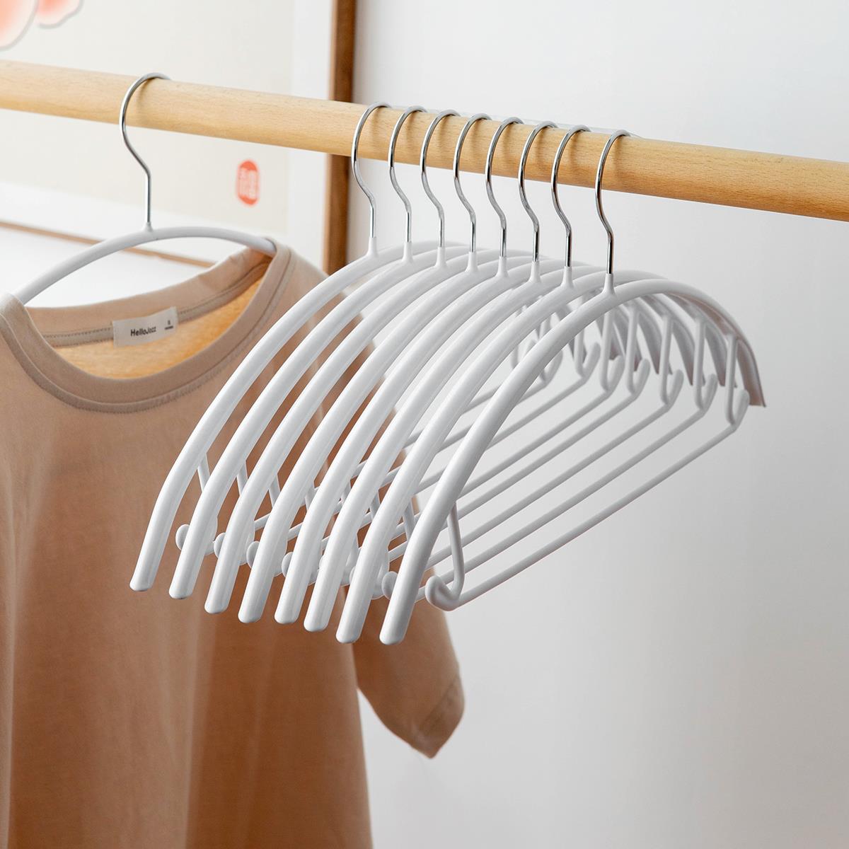 家用无痕防滑衣架不起包晾衣架金属不锈钢宽肩大衣衣撑裤架晒衣架