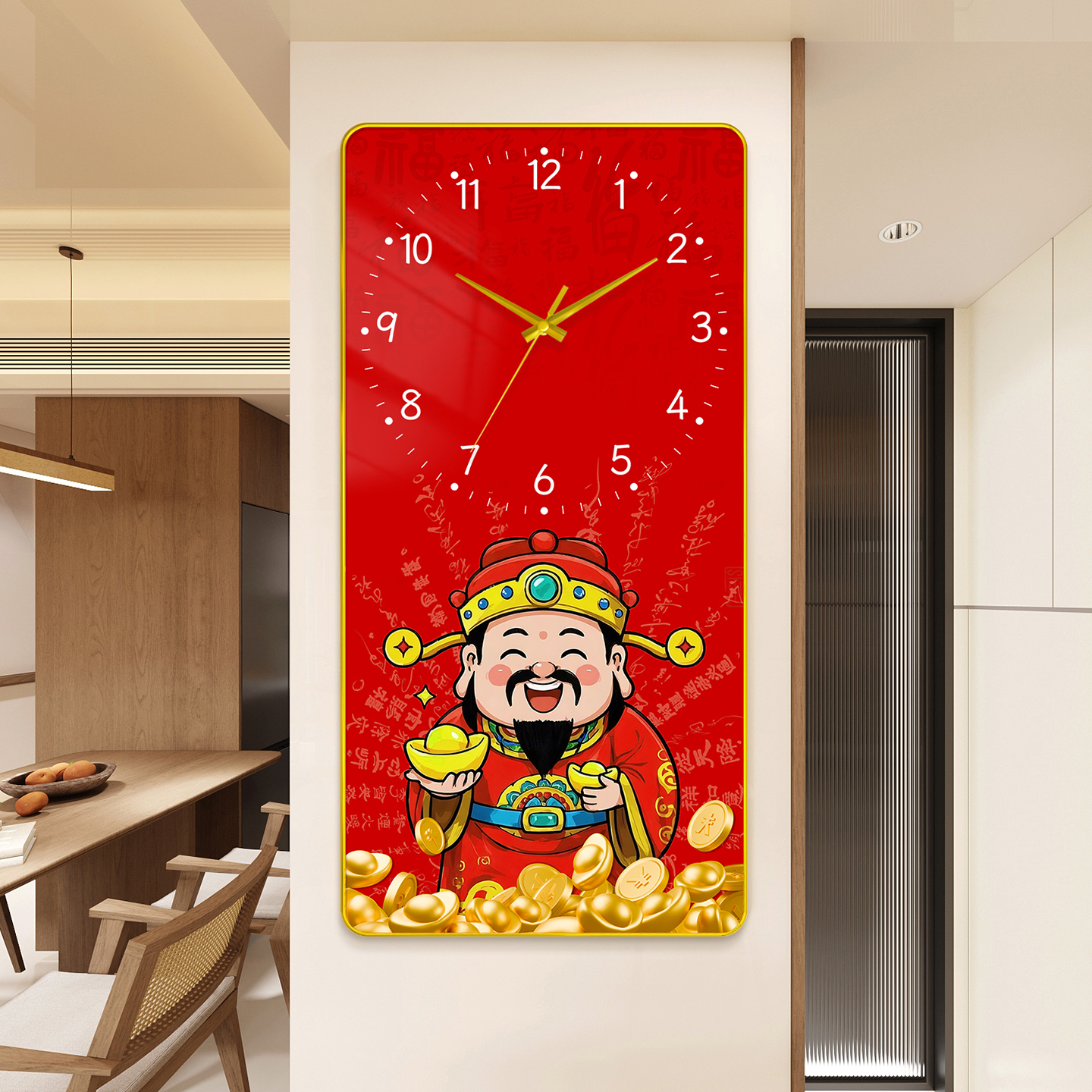 福钟表挂钟客厅餐厅石英钟免打孔