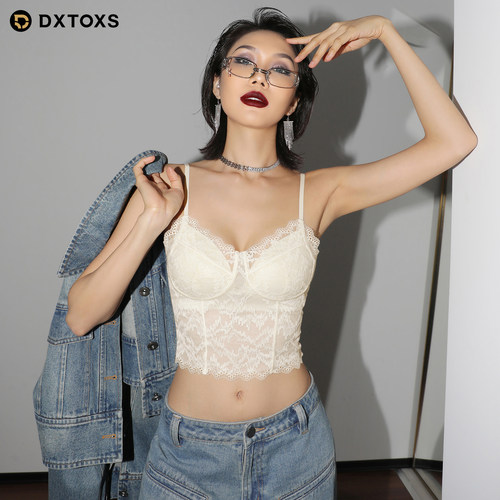 小胸蕾丝薄款免穿文胸吊带背心女