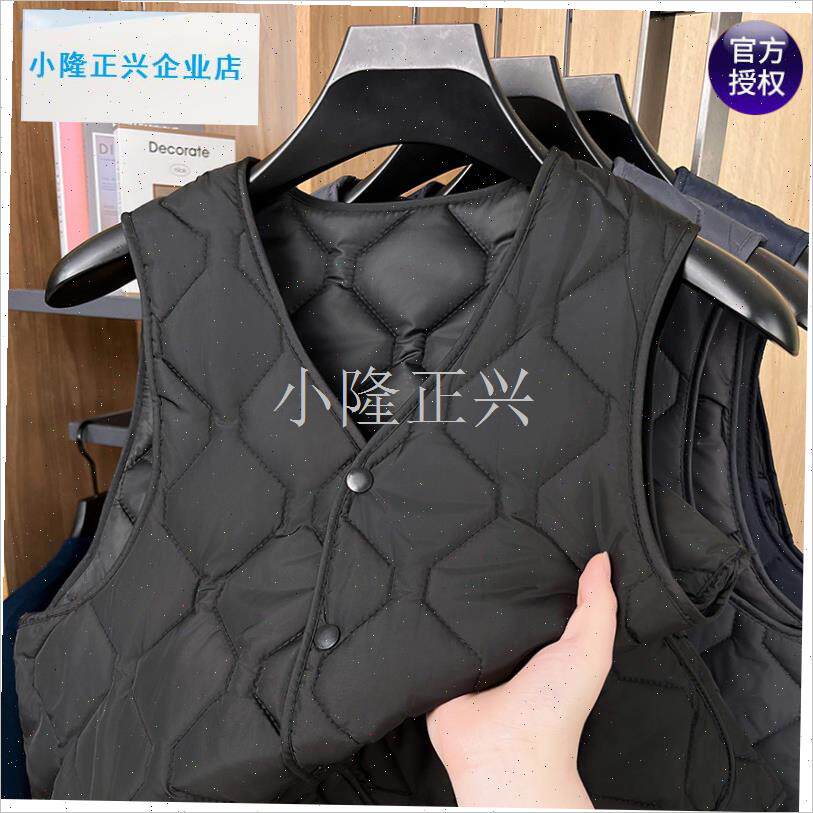 木鸟轻薄羽绒棉马甲男款秋冬w新款爸爸保暖上衣男士无袖坎肩外套-