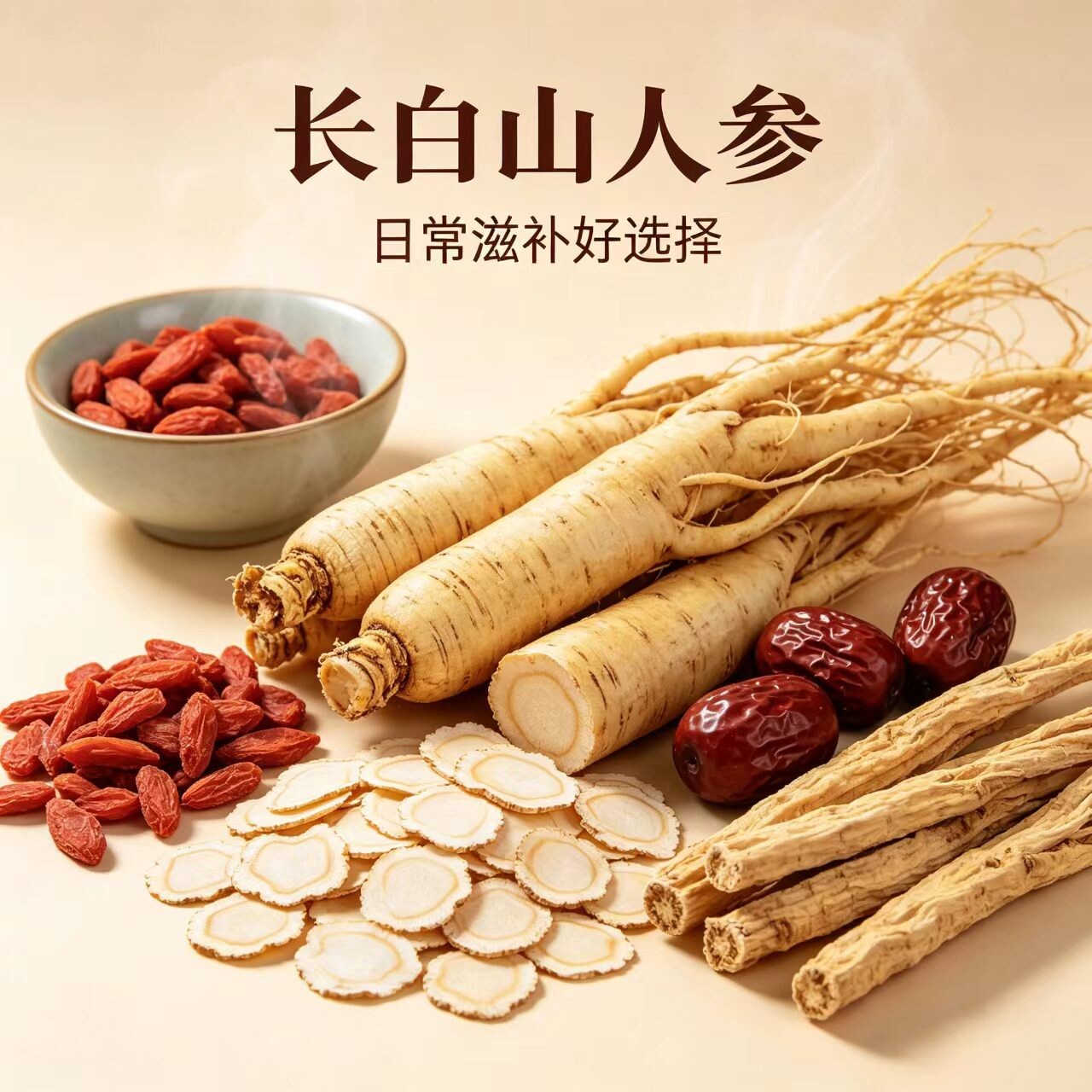 长白山人参高年人参25支干参新鲜老参干货东北生晒参人参礼盒