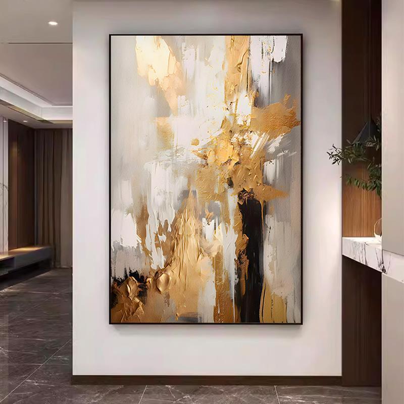 意式轻奢客厅装饰画高级感别墅挑空楼梯走廊酒店大堂玄关抽象挂画