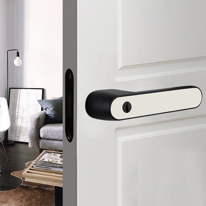 意式极简生态门锁欧式磁吸静音房门锁一字房门锁现代简约一字锁