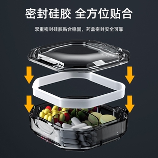 极速每日一日三次药盒小r药收纳盒随身带放药的小盒子老年人服药