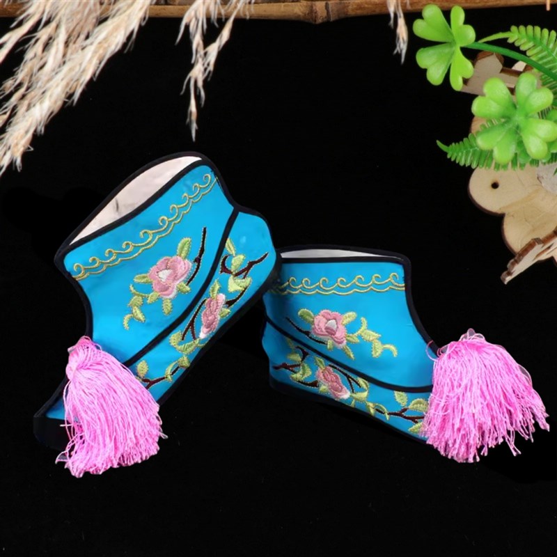 极速戏曲用品平底彩鞋越剧京剧快靴武旦刀马旦穆T桂英彩快女绣花