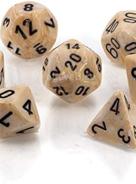 极速Chessex CHX274r02 Dice-Marble Ivory/Black Set