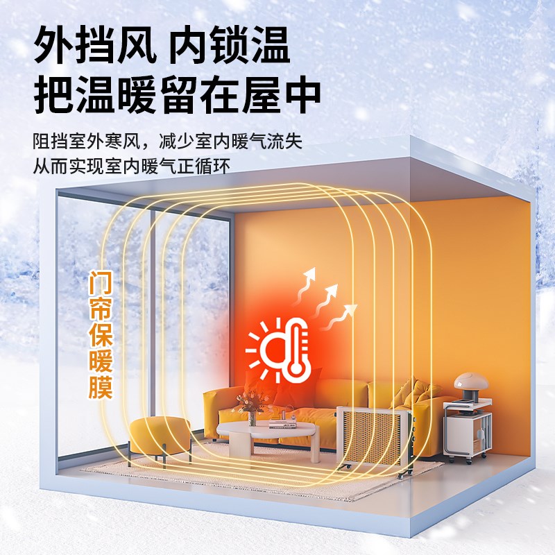 极速空调门帘隔断帘防冷气spvc透明软阳台窗户封闭膜窗帘防尘挡风