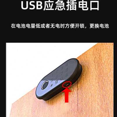极速新品家用抽屉指纹密码锁电子智能防盗黑色信箱U健身更衣鞋柜