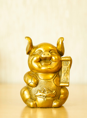 极速纯铜猪风水摆饰m一对工艺礼品摆饰大号小号招财猪金猪福运家