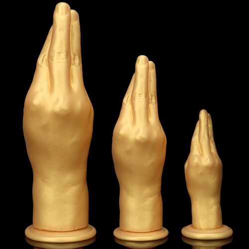新品Golden Realikstic Hand Dildo Silicone Strong Suction Cup