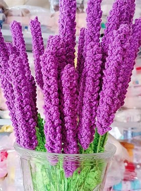 极速新款 针织花束薰衣草康乃馨小物仿真J花摆件装饰成品干燥花/