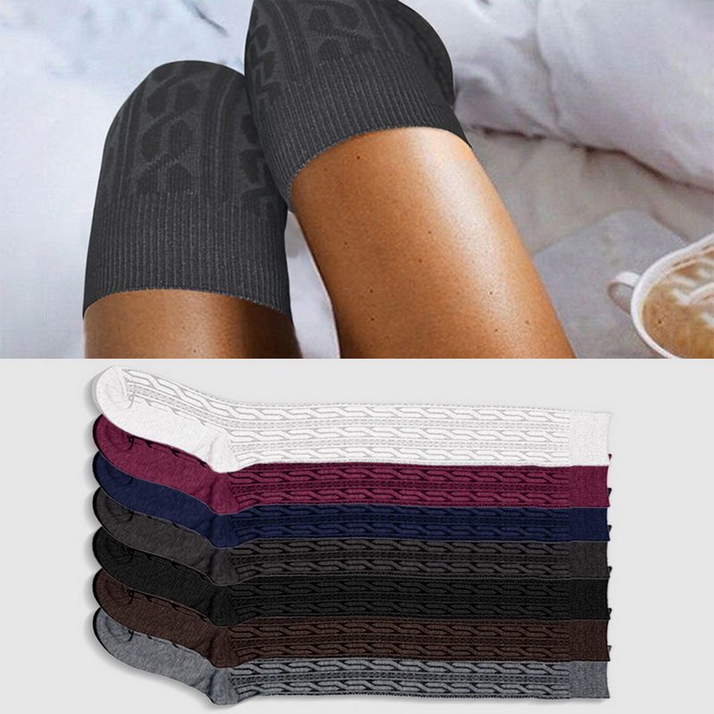 新品2022 Women Knit Ovrer Knee Socks Extra Long Boot Socking
