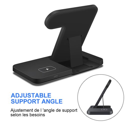 极速3 in 1 15W Fast Wireless Charger Charging QDock Station