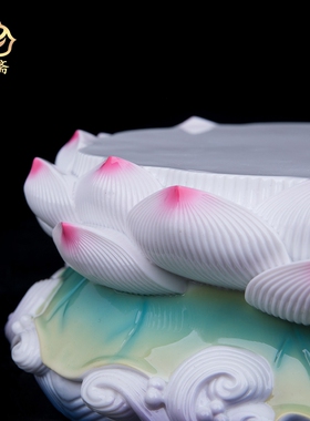 极速一心斋 艺瓷莲花底座观音佛像财神J底座加高台座供奉家用供座