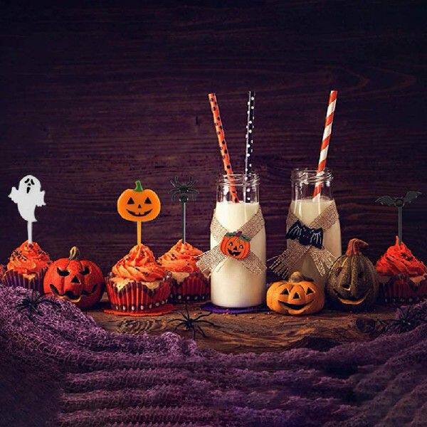 极速1 Set Halloween Fruit Picks Decorative Sign PlaVstic Fru