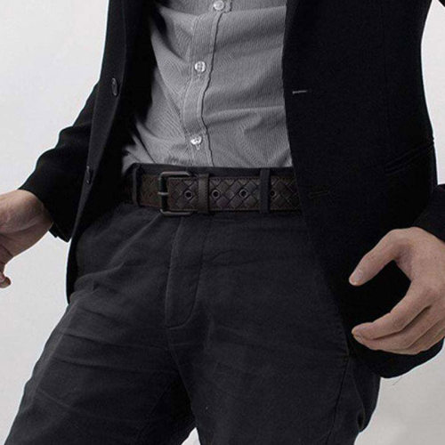 极速Woven Belt Casual Mens High-QualityK Texture Leather Pi