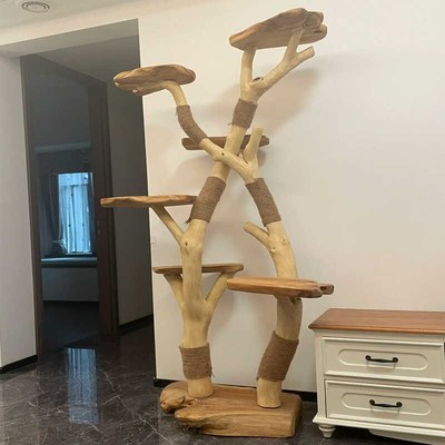 实木猫爬架e猫窝猫树一体原木树形树干别墅大型家用装饰猫抓柱猫