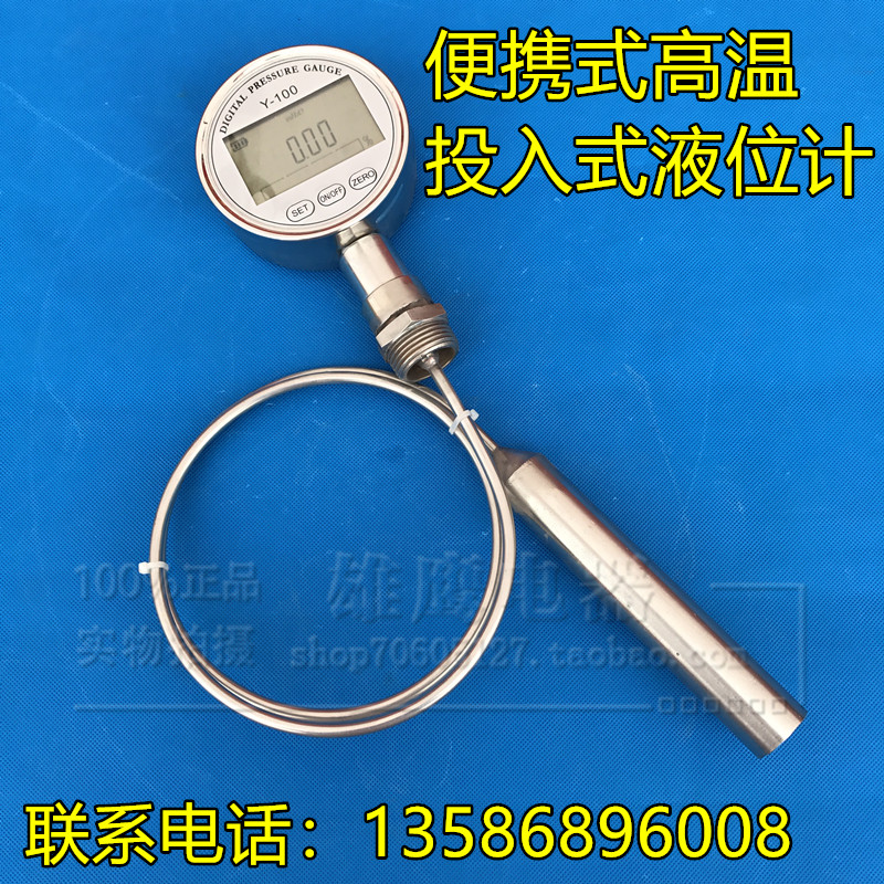 便携式高温投入式液位计 电池供电液位计J5位高精度显示铠装液位