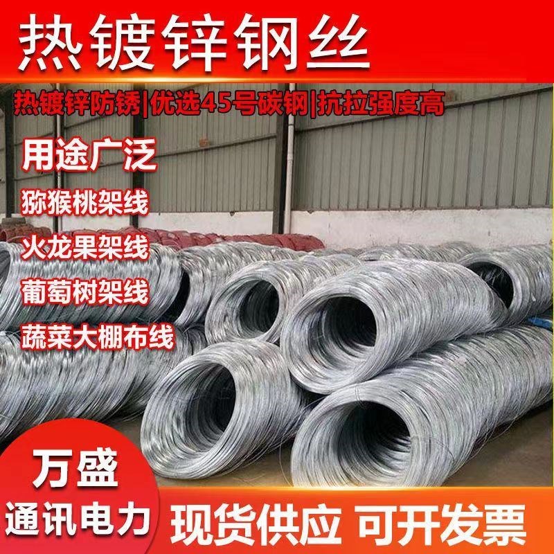 热镀锌钢丝16号12号10号农业用铁丝镀锌防锈钢丝大棚葡萄树搭架丝