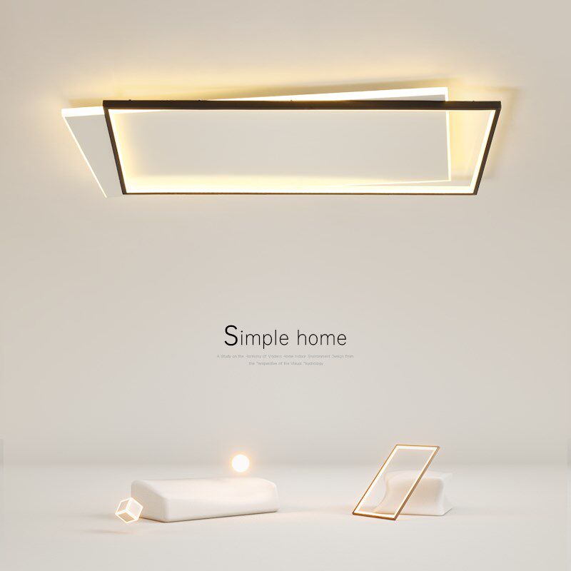 个性简约客厅灯led吸顶灯现代北欧创意长方形灯具主卧室灯书房灯