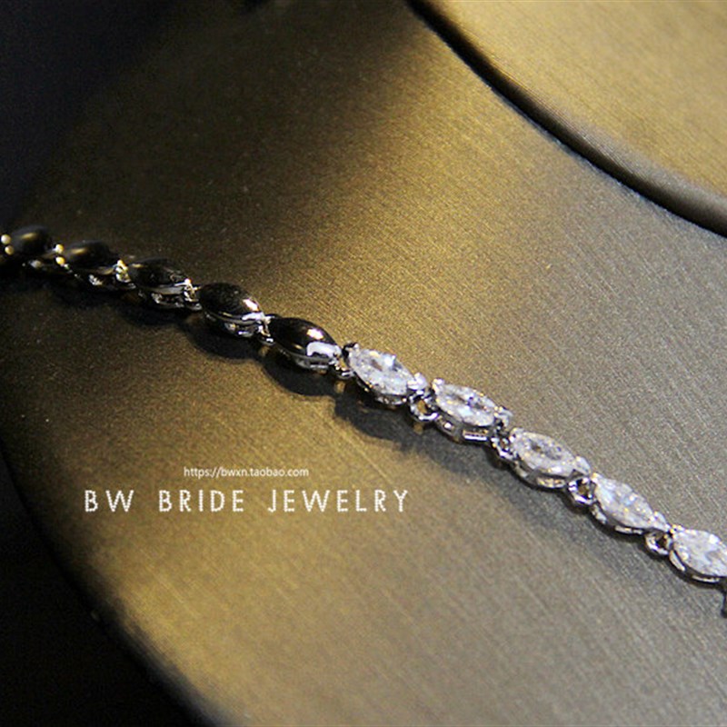 简约精致锆石项链耳环套装新娘饰品结婚纱晚礼服配饰晚宴会首饰