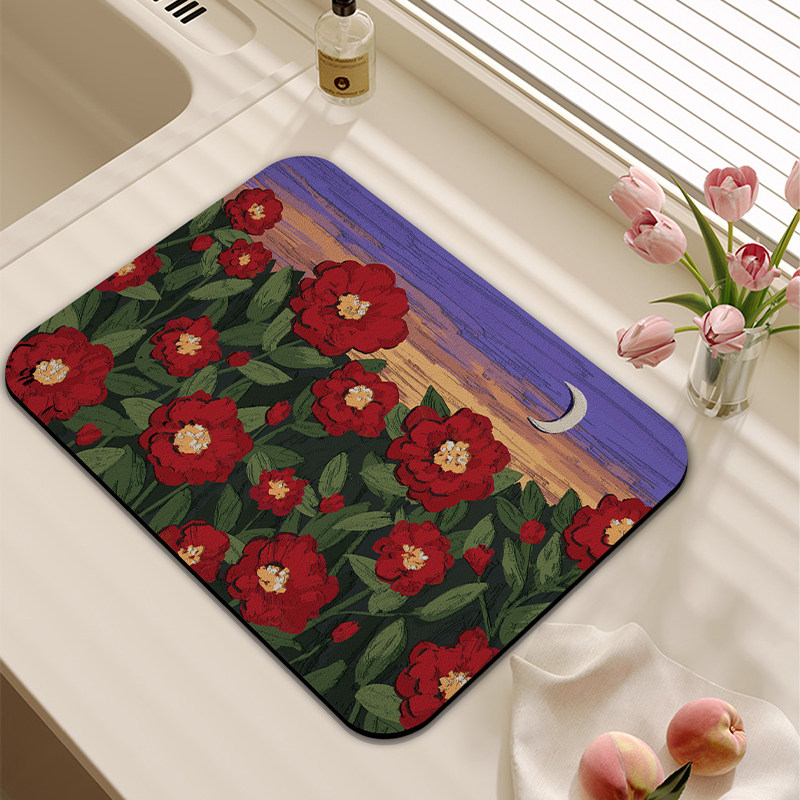 厨房台面沥水垫洗手台吧台吸水垫子桌面餐具碗盘控T水速干杯垫防,居家布艺,厨房地垫,淘宝优惠券,粉丝福利购,淘宝优惠卷