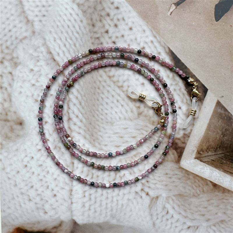 天然糖果碧玺眼镜链女口罩耳机挂脖绳时尚精致项链百搭太阳墨101