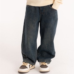 裤 女童韩版 新款 儿童2023冬季 子宝宝加厚百搭洋派老爹 a加绒牛仔裤