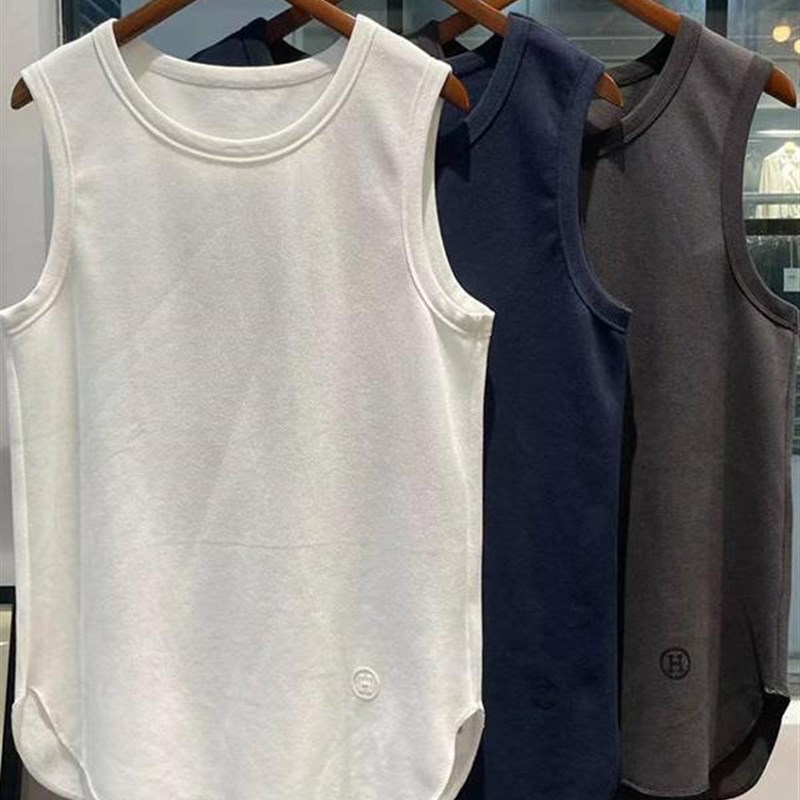 超大码300斤设计感下摆弧形无袖坎肩男夏季宽松休闲运动背心汗衫2